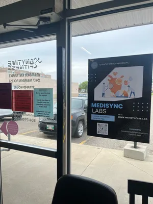 MediSync Labs poster at Anytime Fitness